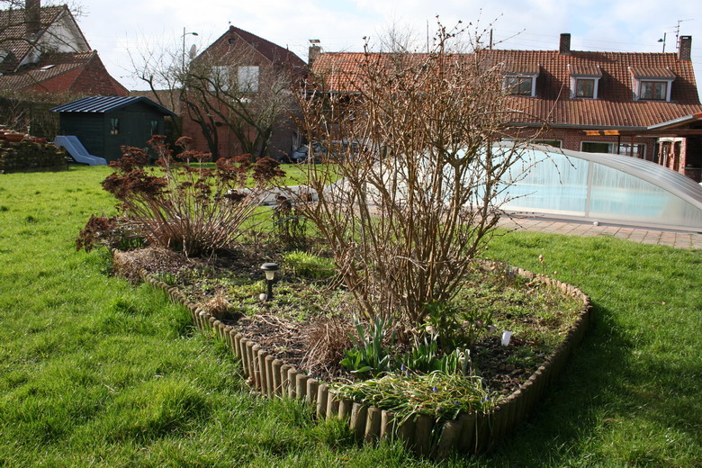 derrière la piscine