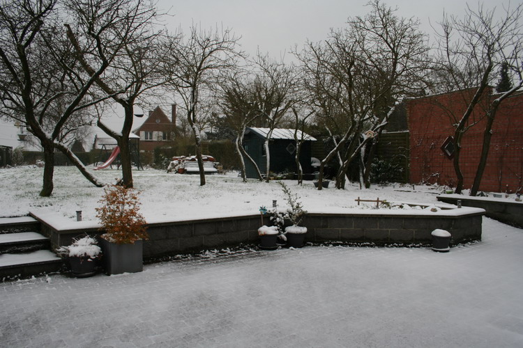 neige sur le jardin