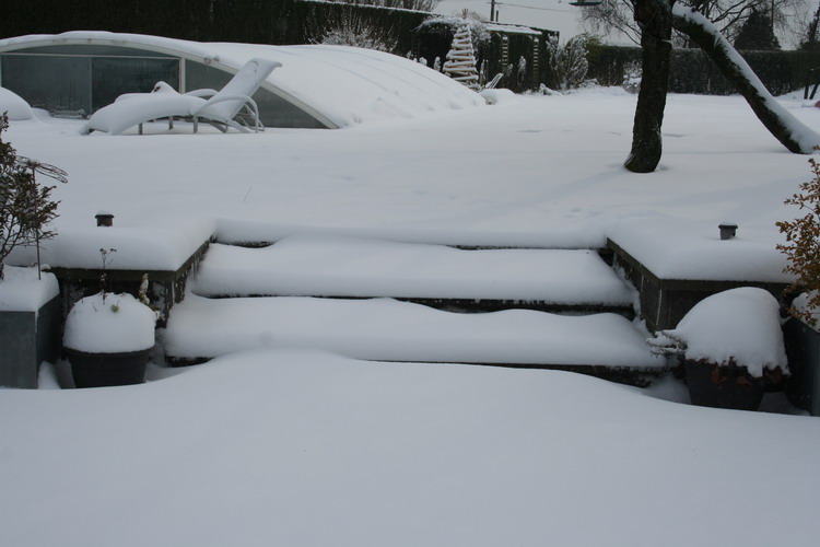 neige sur le jardin