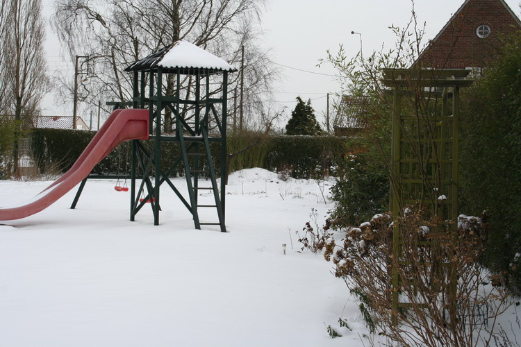 neige sur le jardin